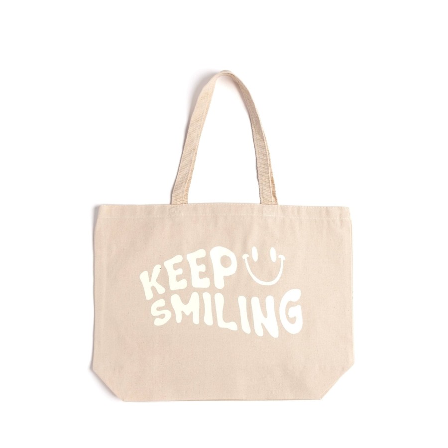 Accessories Wear The Peace | Keep Smiling Jumbo Tote Bag