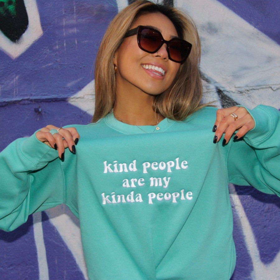 Clothing Wear The Peace | Kind People Embroidered Crewneck