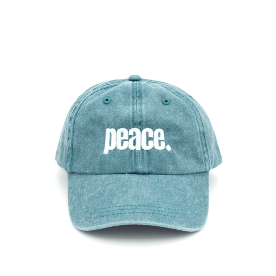 Caps Wear The Peace | Statement Peace Cap Washed Teal