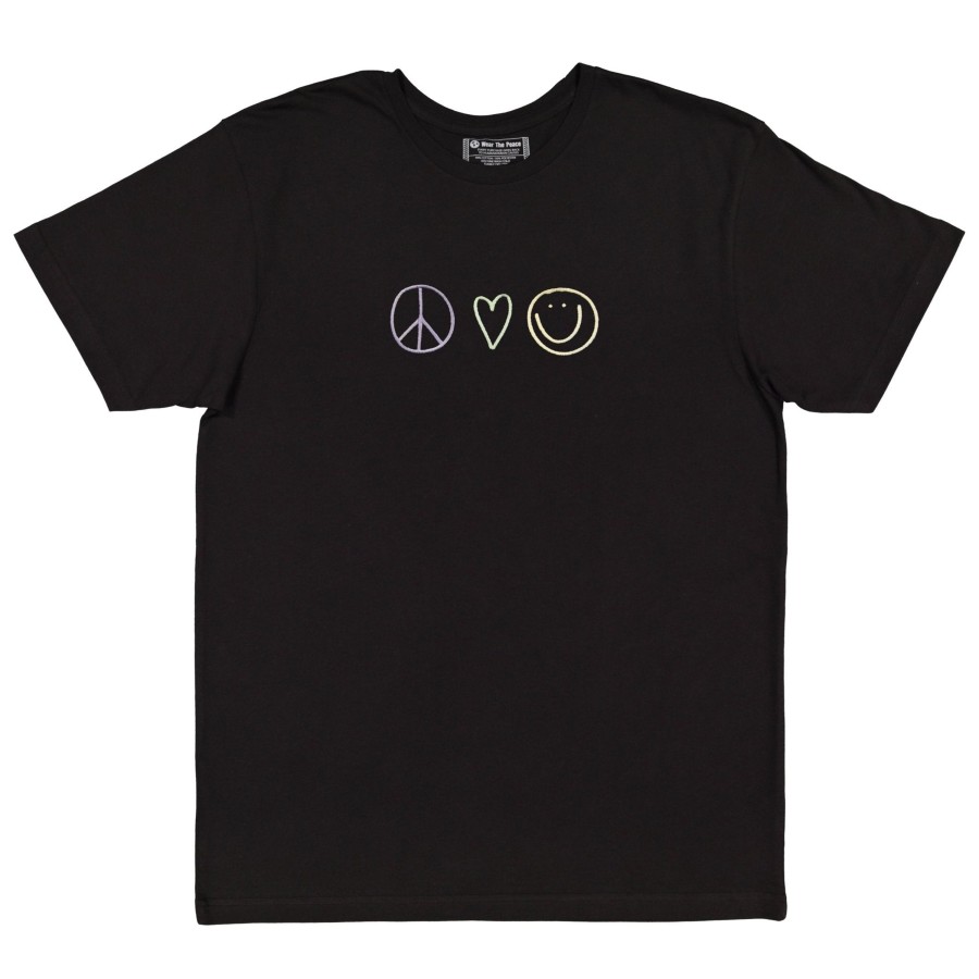 Clothing Wear The Peace | Harmony Embroidered Tee Black