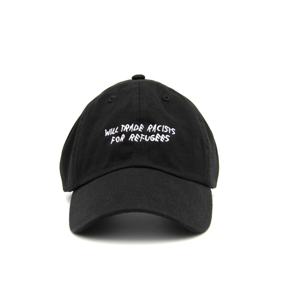 Caps Wear The Peace | Trade Racists For Refugees Cap Black