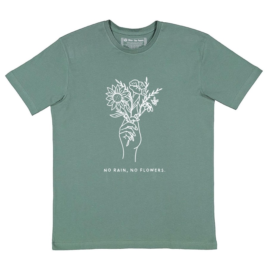 Clothing Wear The Peace | No Rain No Flowers Tee Basil