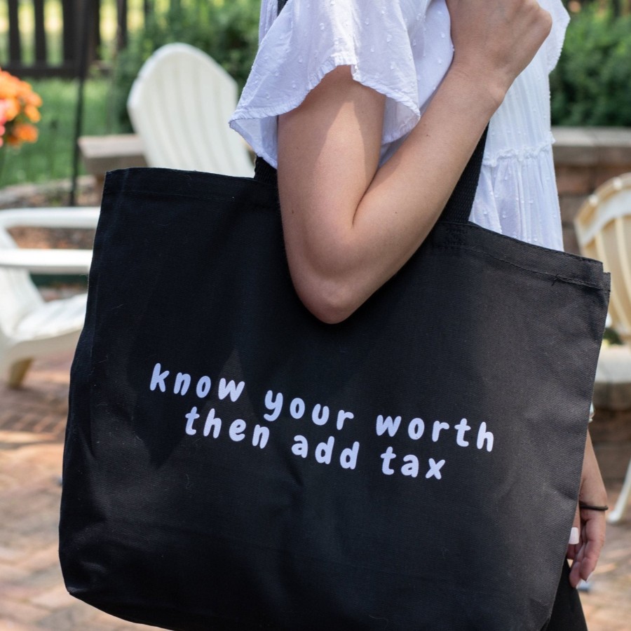 Accessories Wear The Peace | Know Your Worth Jumbo Tote Bag