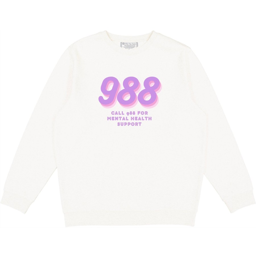 Clothing Wear The Peace | 988 Mental Health Crewneck White