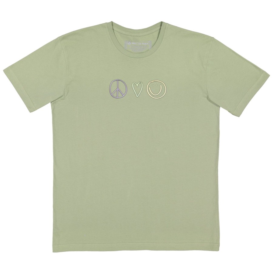 Clothing Wear The Peace | Harmony Embroidered Tee Sage