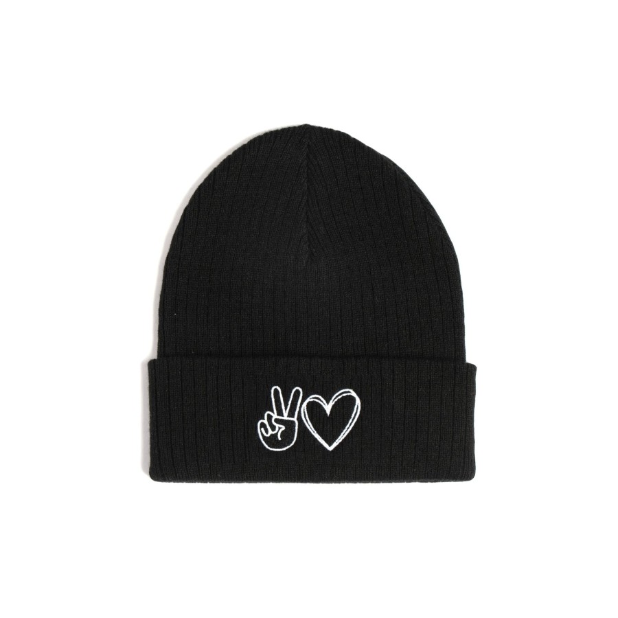 Caps Wear The Peace | Peace And Love Embroidered Beanie