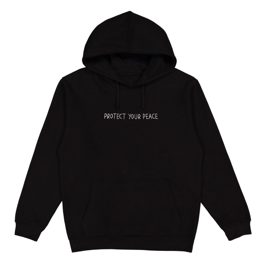 Clothing Wear The Peace | Protect Your Peace Embroidered Hoodie Black