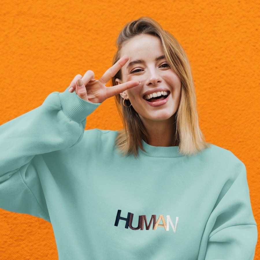 Clothing Wear The Peace | Human Embroidered Crewneck